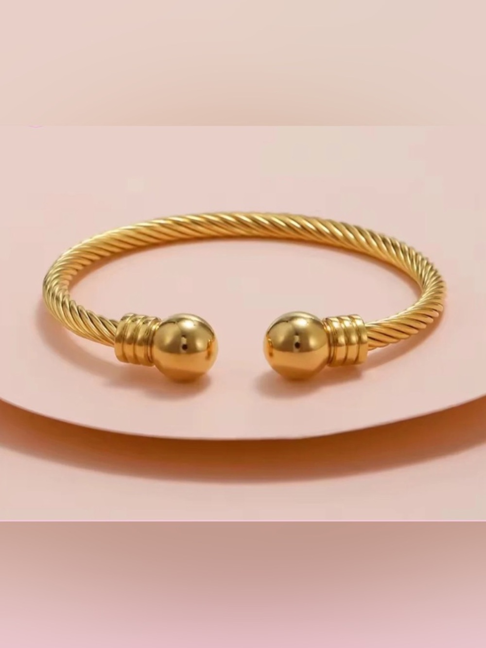 Gold Twisted Cable Cuff Bracelet - Picture 6 of 6